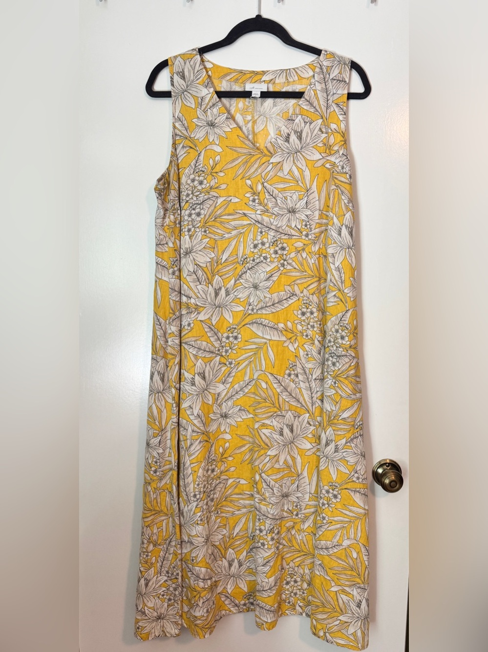 J. Jill Love Linen Floral Sleeveless Dress Size L